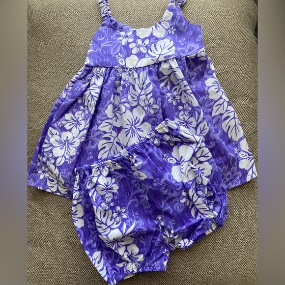 Made in Hawaii Sundress with Bloomers. Size 18 Months. Purple and White Floral. - Picture 7 of 8